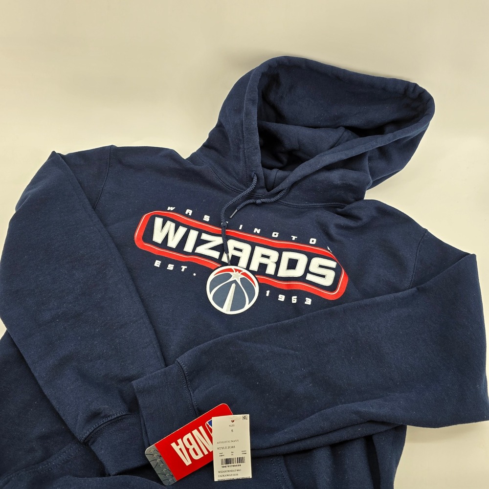 NBA Washington Wizards Hoodie Mens Graphic Pullover Athletic Navy Small NWT